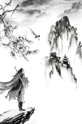 中国风古典水墨民俗古风装饰画