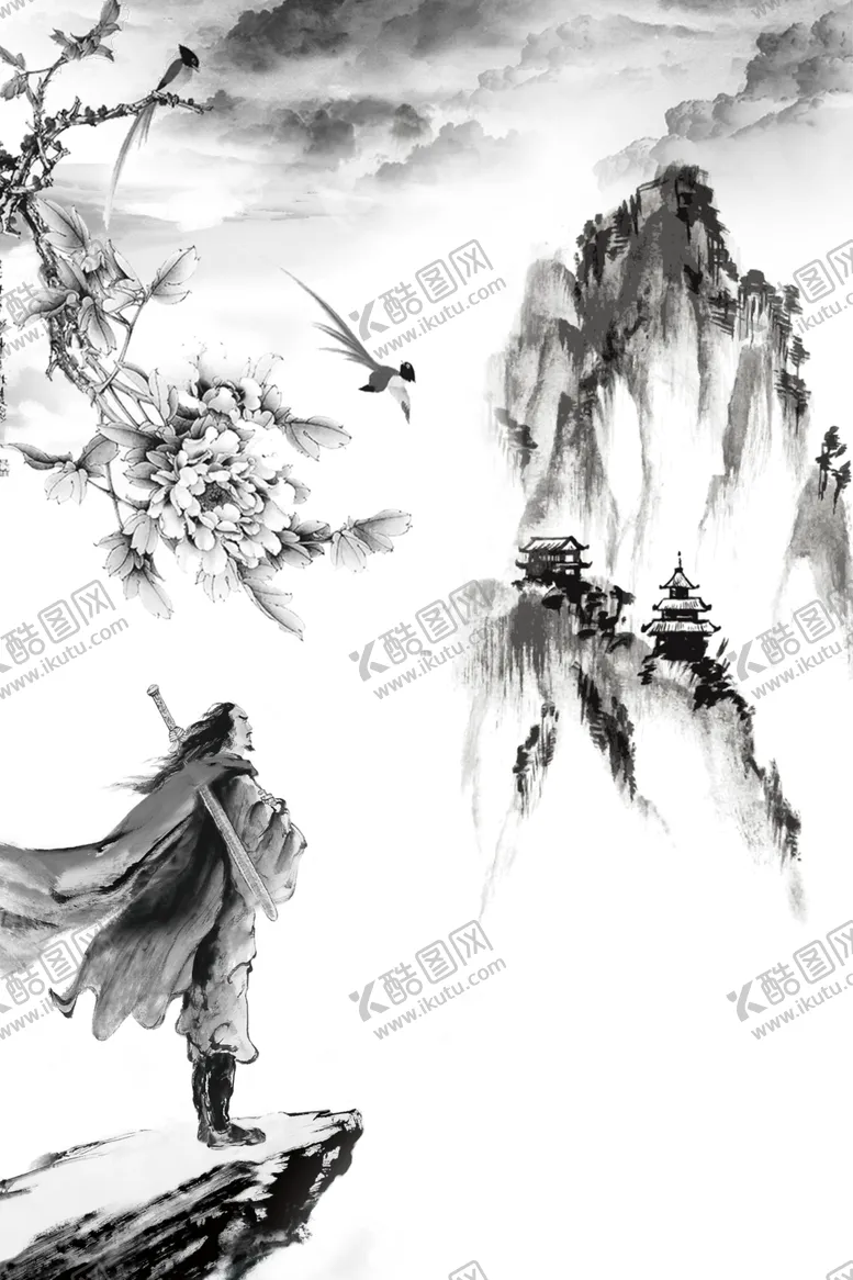 编号：82849509271240531381【酷图网】源文件下载-中国风古典水墨民俗古风装饰画