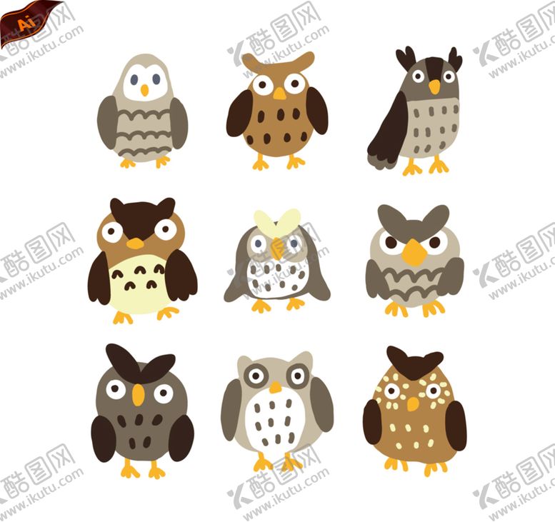 编号：41589009210809013169【酷图网】源文件下载-卡通猫头鹰