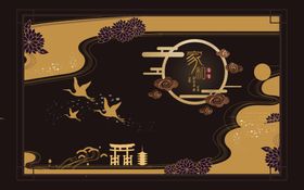 工笔花鸟背景墙装饰画