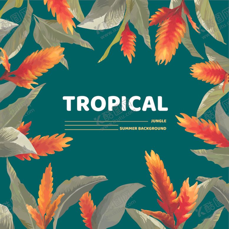 编号：92819610020725173934【酷图网】源文件下载-热带植物创意设计图案