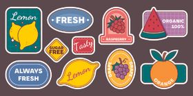 多彩水果主题创意贴纸