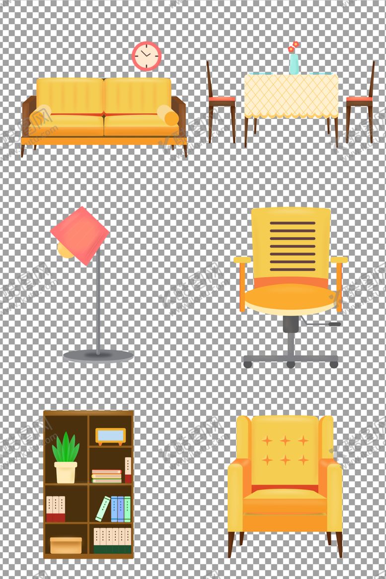 编号：86692609151159149373【酷图网】源文件下载-手绘简约时尚精巧家具图标