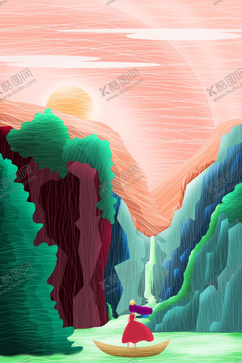 编号：47657905050100053631【酷图网】源文件下载-唯美插画探险少女