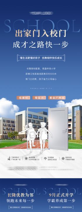 地产学校教育价值点海报