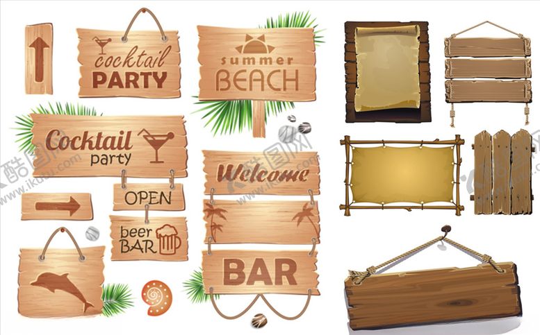 编号：61784910081841365150【酷图网】源文件下载-矢量木牌导视牌