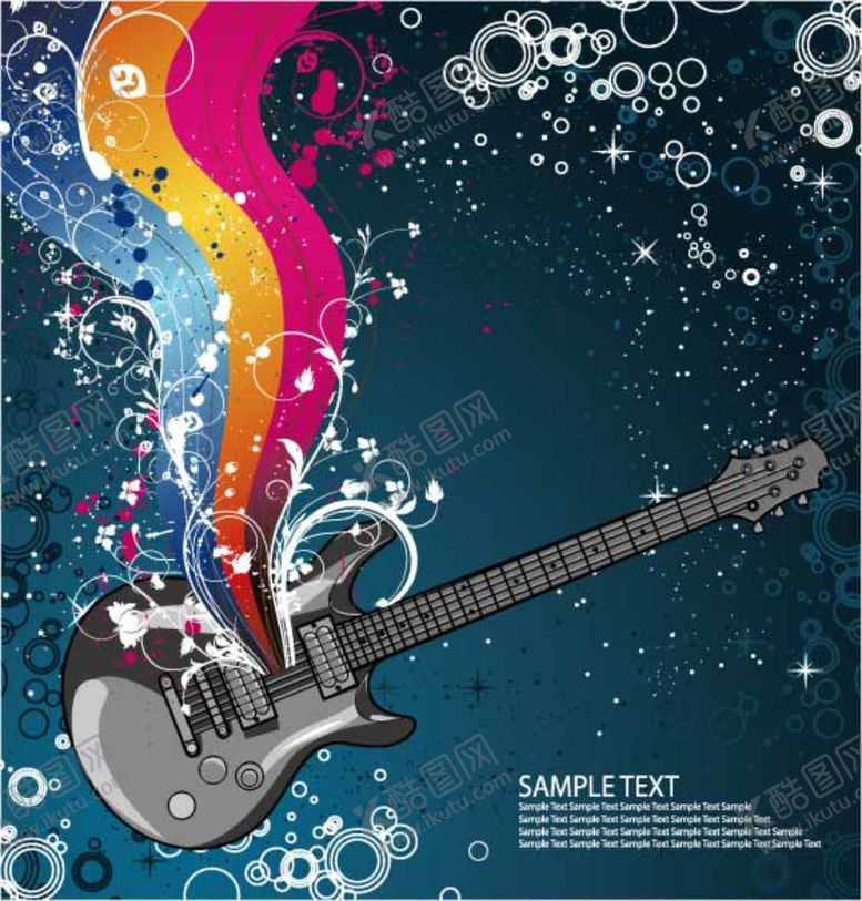 编号：89734310110258238771【酷图网】源文件下载-吉他音乐五线谱音乐会乐感海报