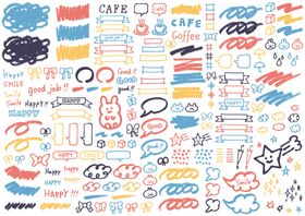 手绘花园元素涂鸦插画