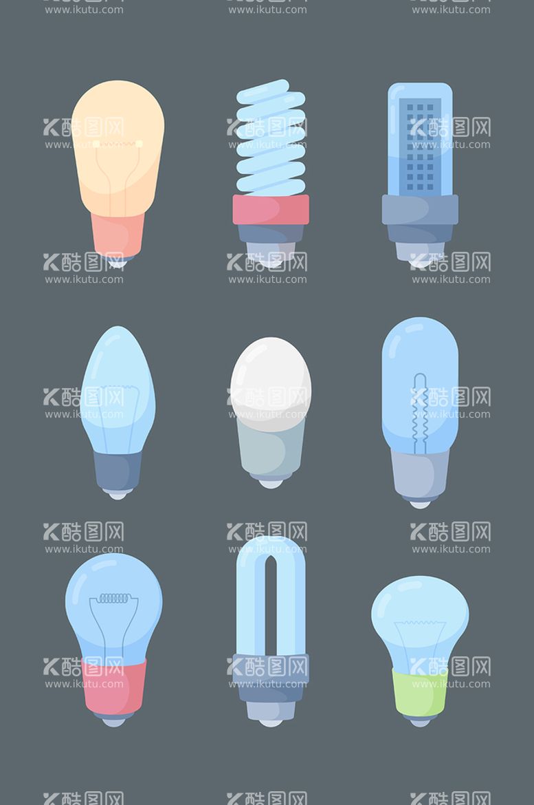 编号：19988211131557085979【酷图网】源文件下载-卡通节能灯矢量元素