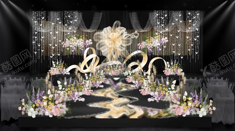 编号：66736010020750187257【酷图网】源文件下载-奢华梦幻婚礼舞台布置