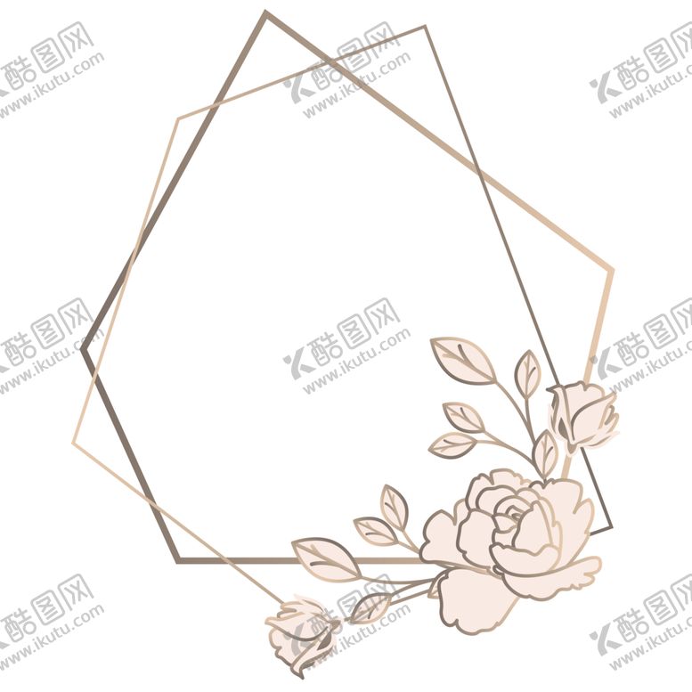 编号：11020001240148215645【酷图网】源文件下载-金色边框植物花环