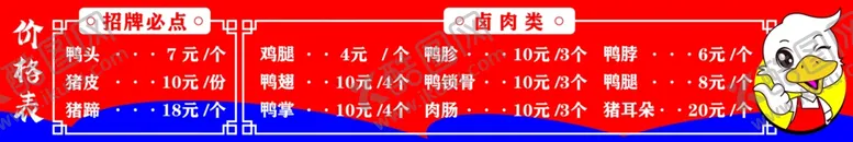 编号：48279701272355346659【酷图网】源文件下载-鸭货价格表