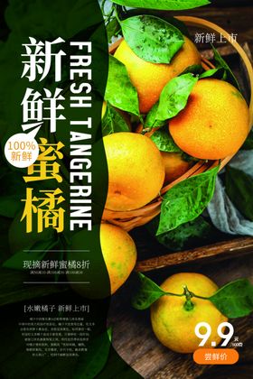 新鲜蜜橘水果活动促销海报素材