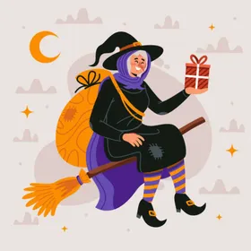 卡通魔女法人物巫万圣节