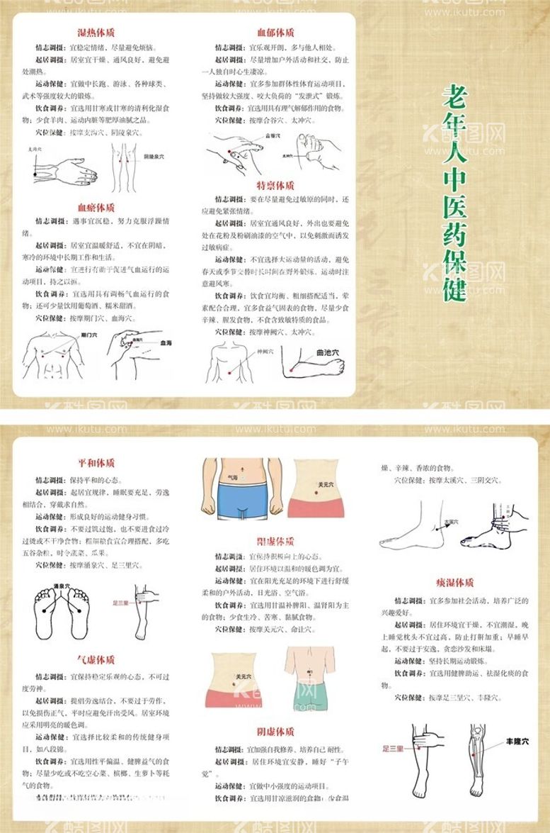 编号：96866802211145296917【酷图网】源文件下载-老年人中医药保健三折页