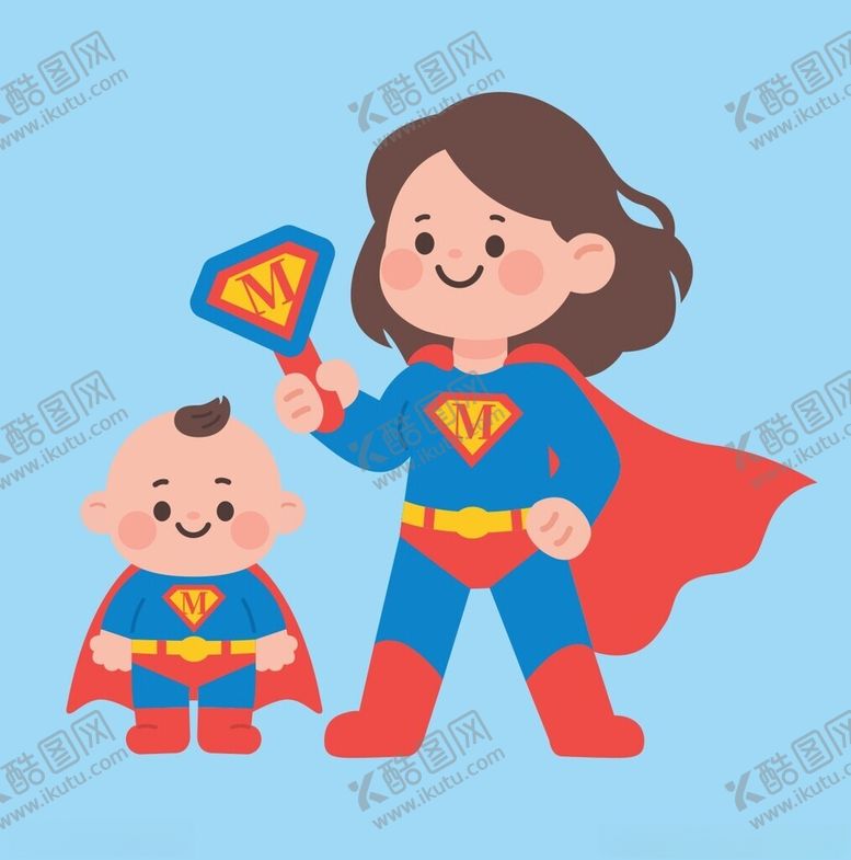 编号：61079806300715539494【酷图网】源文件下载-超人母子装