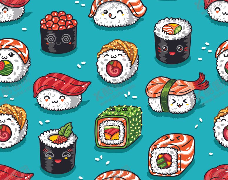 编号：10089009232053388677【酷图网】源文件下载-卡通美食日本料理