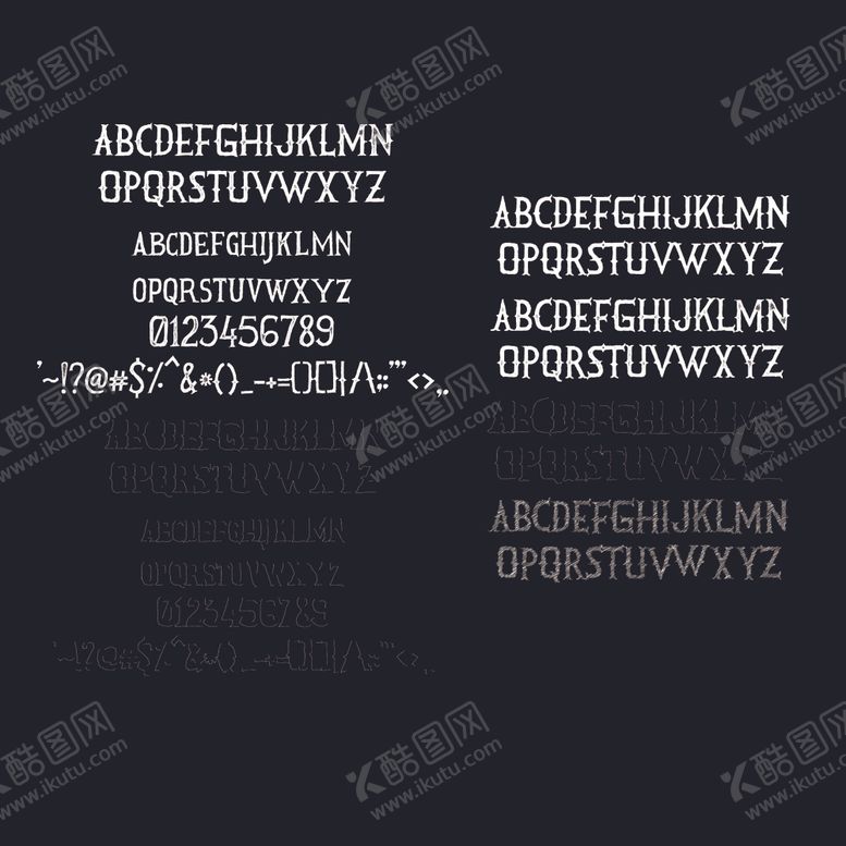 编号：48852909202317259967【酷图网】源文件下载-哥特风格英文字体