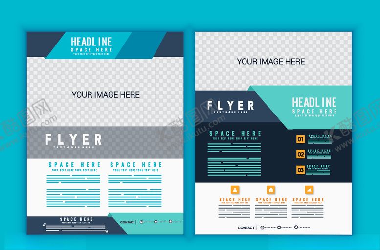 编号：26195109251524012295【酷图网】源文件下载-创意蓝色商务传单正反面