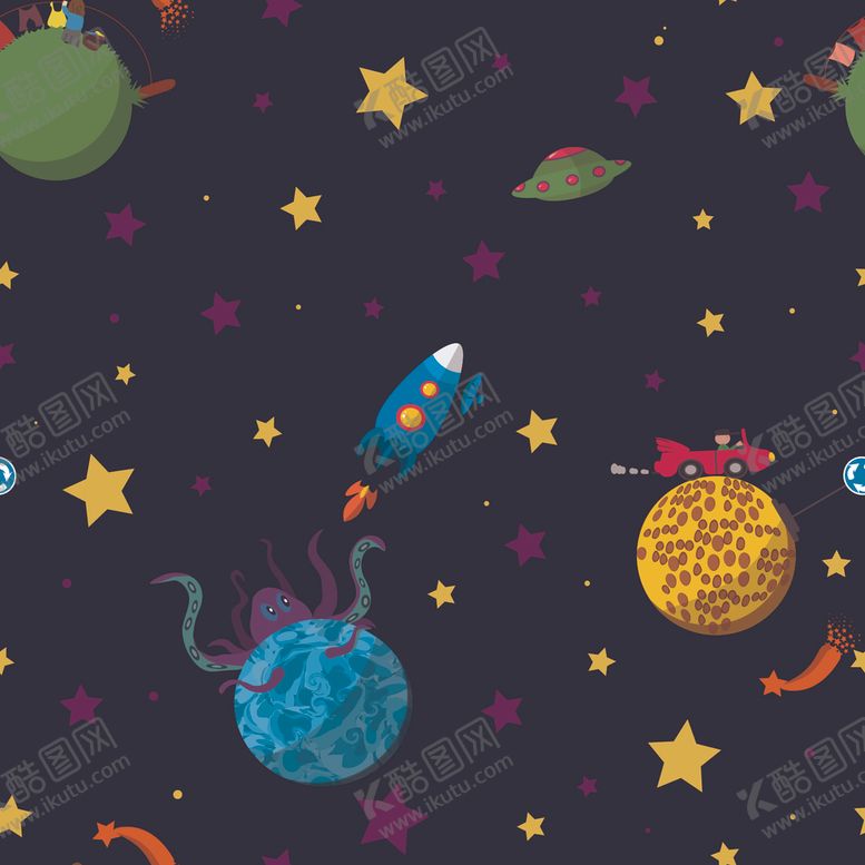 编号：85852309200604089689【酷图网】源文件下载-外太空宇航员主题插画