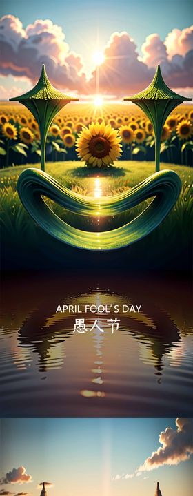 愚人节海报笑脸花艺术