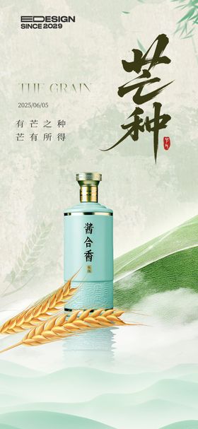 白酒产品芒种节气海报