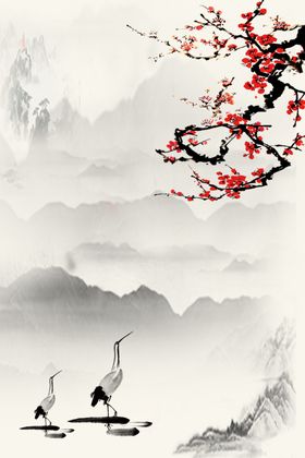 水墨画图片山水风景中国风海报素材色古典背