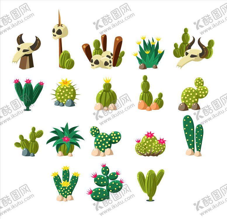 编号：15905410130636493192【酷图网】源文件下载-插画仙人掌