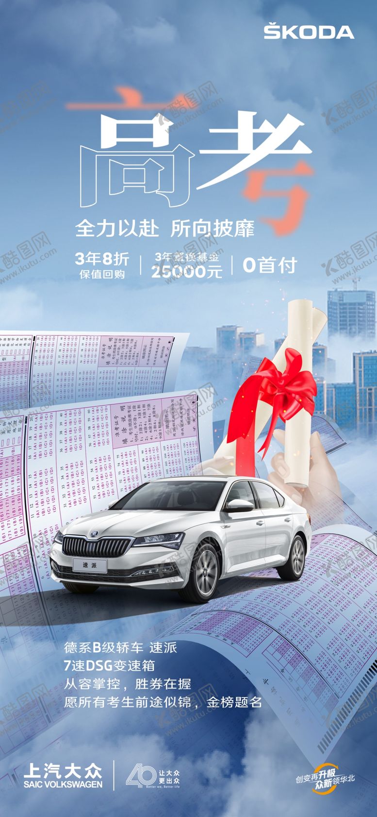 编号：83189107090828577416【酷图网】源文件下载-汽车高考海报