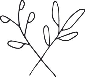 森系手绘花枝