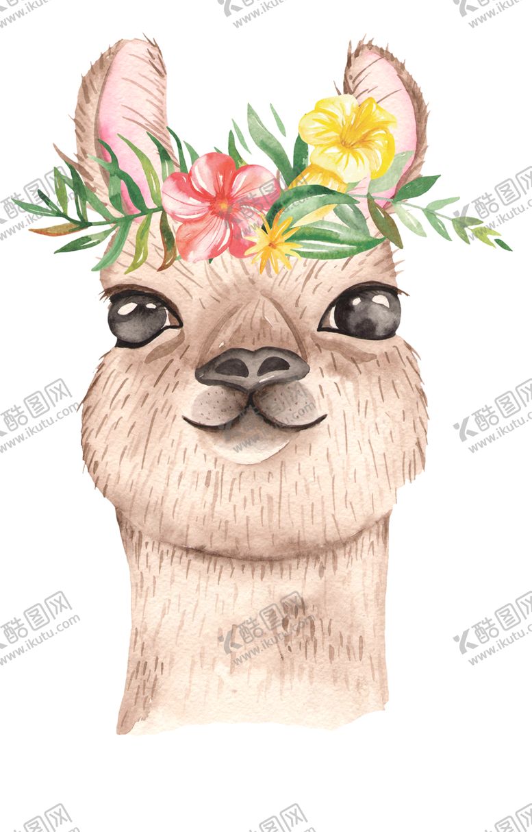 编号：29362207120929025172【酷图网】源文件下载-水彩卡通动物插画