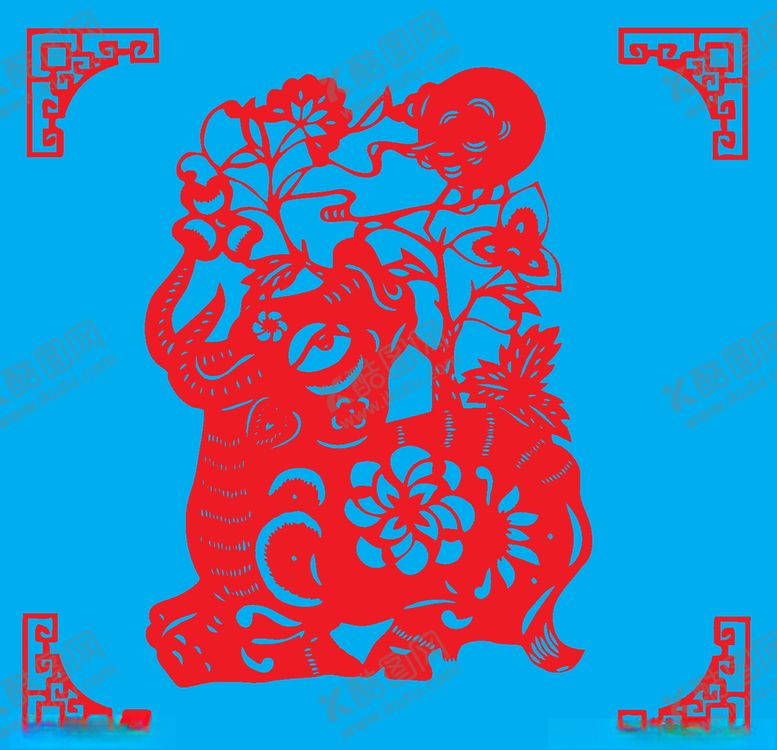 编号：42537610260215354475【酷图网】源文件下载-牛剪纸
