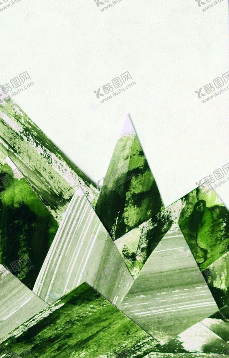 编号：14705909281833052764【酷图网】源文件下载-水彩山脉时尚简约挂画装饰画