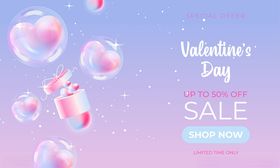 情人节促销气泡背景图