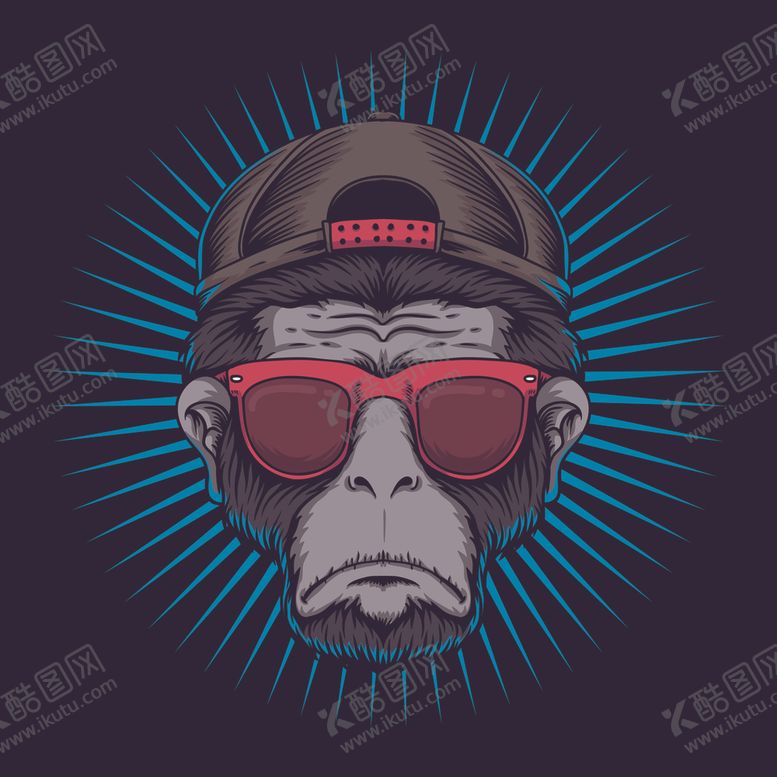 编号：26234409261431083140【酷图网】源文件下载-猴子创意头像