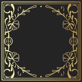 金色花纹黑色背景线条暗质感