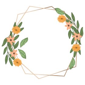 植物金色边框花环留言标题栏免抠图png