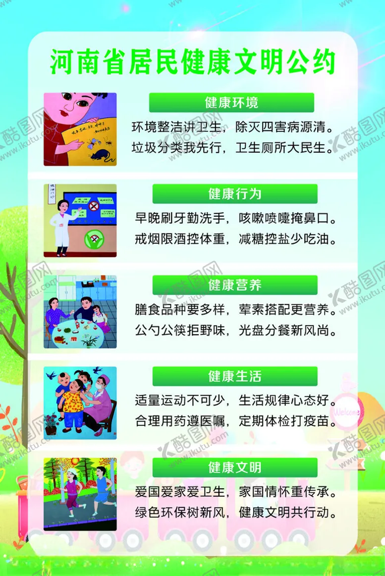 编号：51348801280033106915【酷图网】源文件下载-居民健康文明公约