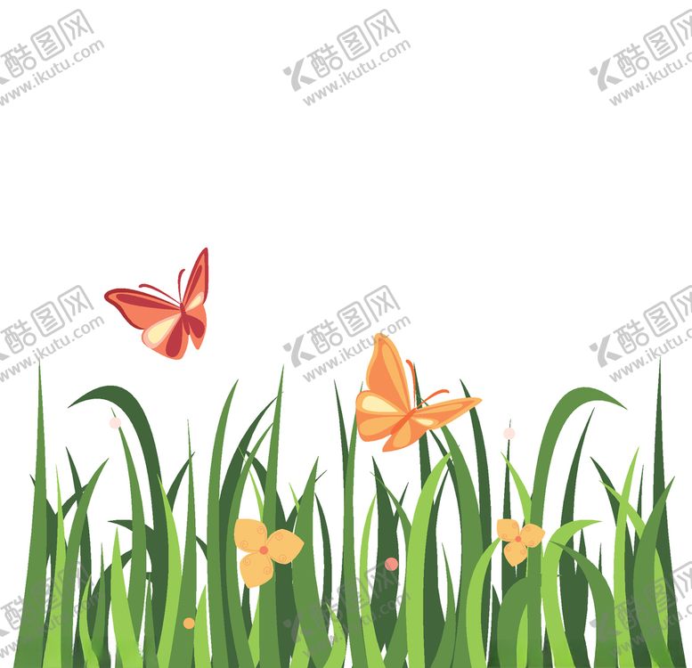 编号：32634809142244431017【酷图网】源文件下载-卡通草地蝴蝶