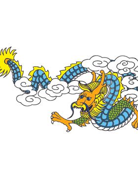 卡通龙矢量年门贴王
