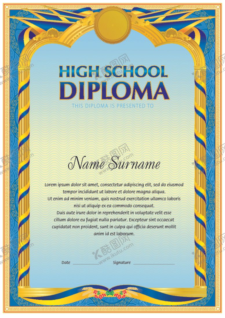 编号：24220609300142418712【酷图网】源文件下载-证书模板