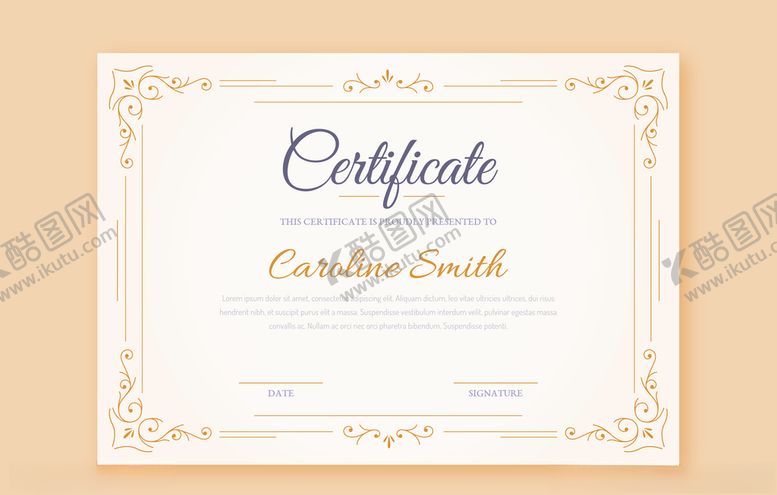 编号：13977609191559014065【酷图网】源文件下载-贺卡名片花边荣誉证书