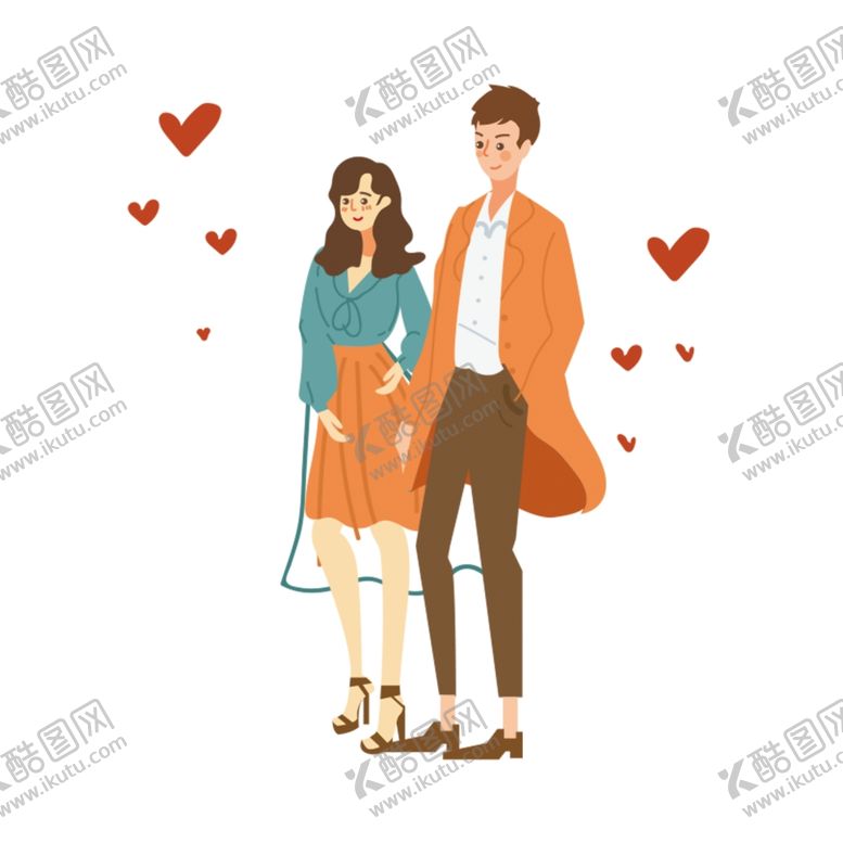 编号：94702304071743515014【酷图网】源文件下载-情侣插画素材