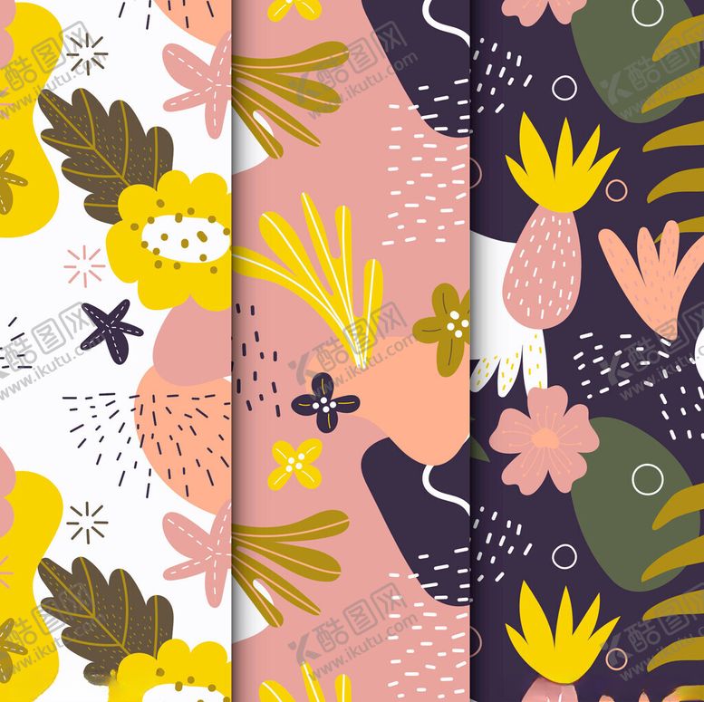 编号：17017104031955317338【酷图网】源文件下载-多彩花卉植物图案背景