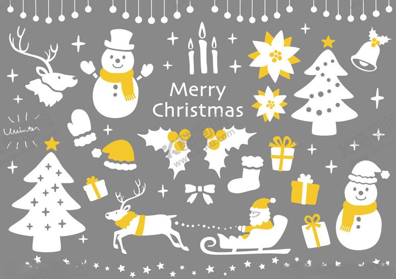 编号：98299709272136111781【酷图网】源文件下载-圣诞元素集合图案