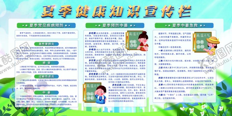 编号：31990202210048273484【酷图网】源文件下载-夏季健康知识宣传栏