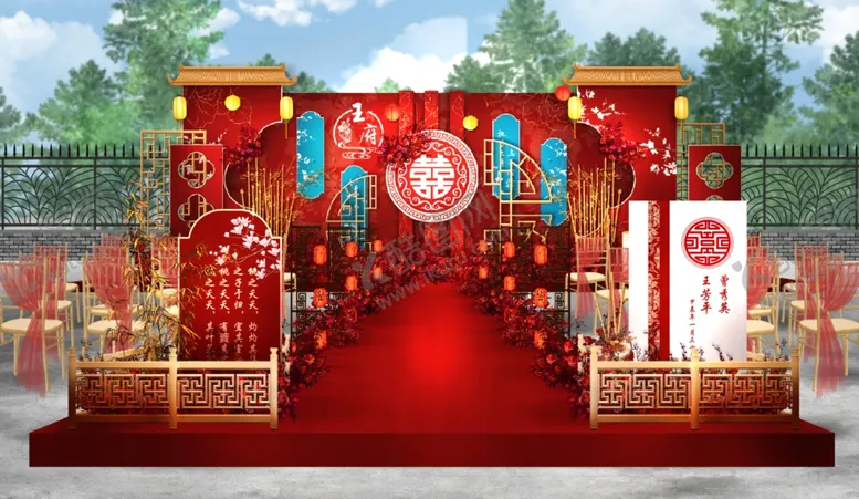 编号：36893802230841094117【酷图网】源文件下载-中式婚礼效果图
