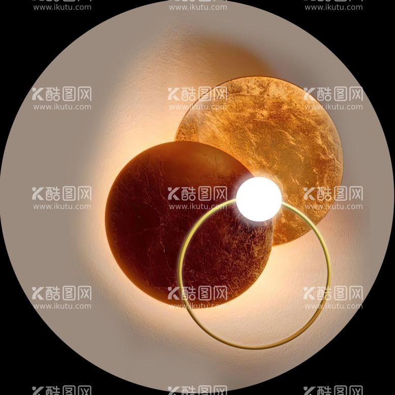 编号：25852411272131213010【酷图网】源文件下载-几何发光圆形挂画装饰画