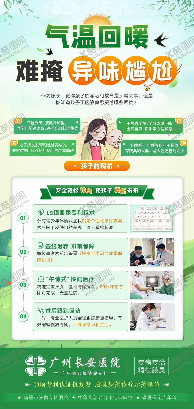 编号：98499311031410055969【酷图网】源文件下载-春季夏天医疗海报设计卡通科普风绿色