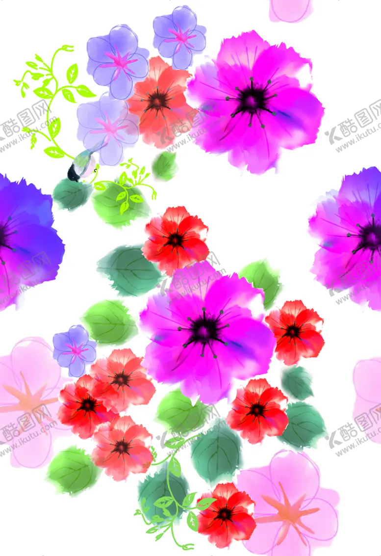 编号：23187010011533503170【酷图网】源文件下载-花朵 手绘花